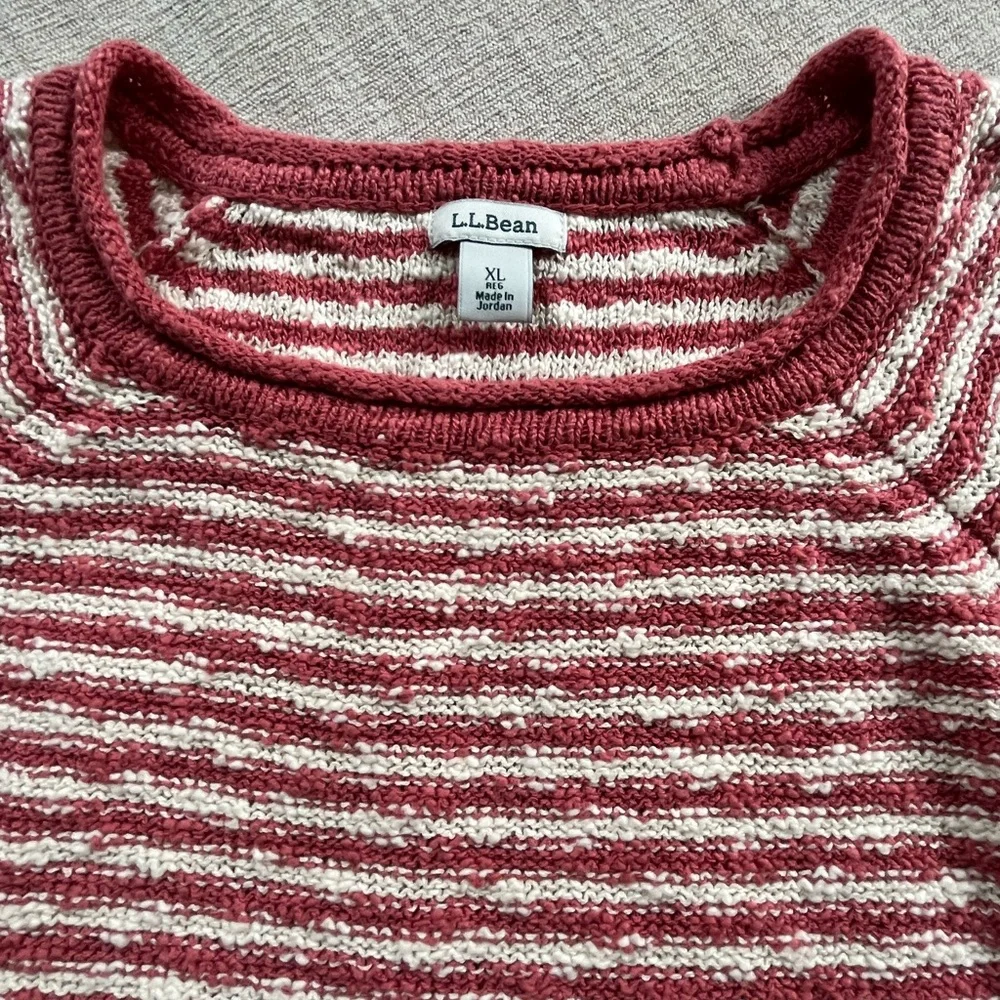 L.L. Bean Cotton Slub Rollneck Stripe Pullover Sweater. Women's Size: XL. - Picture 4 of 9